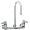 T&S Brass And Bronze Works Equip By T&S 5F-8WLX05 Wall Mounted Faucet With 5 9/16" Gooseneck Spout, 8" Centers, Laminar Flow Device, And Lever Handles