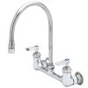 T&S Brass And Bronze Works T&S B-2444 Wall Mount Mixing Faucet With 8" Adjustable Centers, 2 7/8" Gooseneck, Spring Checks, And Eterna Cartridges 2 T&S Brass And Bronze Works T&S B-2444 Wall Mount Mixing Faucet With 8" Adjustable Centers, 2 7/8" Gooseneck, Spring Checks, And Eterna Cartridges -T&S Brass Shop 347131