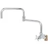 T&S Brass And Bronze Works T&S BF-0299-24DJ Big Flo Polished Chrome Single Hole Wall Mount Faucet With 90 Degree Installation Kit, 24" Double Joint Swing Nozzle, And 4 Arm Handle