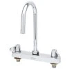 T&S Brass And Bronze Works Equip By T&S 5F-8CLX05 Deck Mounted Workboard Faucet With 5 9/16" Gooseneck Spout, 8" Centers, Laminar Flow Device, And Lever Handles