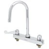 T&S Brass And Bronze Works Equip By T&S 5F-8CWX05 Deck Mounted Workboard Faucet With 5 1/2" Gooseneck Spout, 8" Centers, Laminar Flow Device, And Lever Handles -T&S Brass Shop 347246