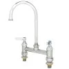 T&S Brass And Bronze Works T&S B-0321-CC Deck Mounted Faucet With 8" Centers, 5 11/16" Gooseneck Nozzle, 18.39 GPM Stream Regulator Outlet, Eterna Cartridges, And Lever Handles