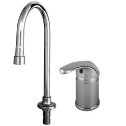 T&S Brass And Bronze Works T&S B-2742-LF05 Side Mount Faucet With Supply Hoses, 5 3/4" Gooseneck, And Remote Control Base