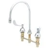 T&S Brass And Bronze Works T&S B-2862-VF22 Deck Mount Vandal Resistant Easy Install 2.2 GPM Faucet With 8" Centers, 8 13/16" Gooseneck, 4" Wrist Action Handles, And Eterna Cartridges -T&S Brass Shop 348147
