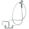 T&S Brass And Bronze Works T&S B-0175-06 Wall Mounted Pre-Rinse Faucet With Adjustable 8" Centers, Angled Spray Valve, 68" Hose, 8" Add-On Faucet, 90 Degree Swivel Adapter, And Wall Hook -T&S Brass Shop 348374