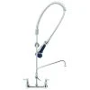 T&S Brass And Bronze Works T&S B-0133-16-B08EL EasyInstall Wall Mounted 41 1/2" High Pre-Rinse Faucet With Adjustable 8" Centers, Ergonomic Spray Valve, 44" Hose, 16" Add-On Faucet, Installation Kit, And 6" Wall Bracket -T&S Brass Shop 348402