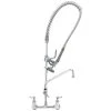 T&S Brass And Bronze Works T&S B-0133-ADF06-B EasyInstall Wall Mounted 41 1/2" High Pre-Rinse Faucet With Adjustable 8" Centers, 44" Hose, 6" Add-On Faucet, And 6" Wall Bracket -T&S Brass Shop 348452