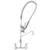T&S Brass And Bronze Works T&S B-2180 Wall Mounted 37 1/2" High Pre-Rinse Faucet With Adjustable 8" Centers, 44" Hose, 18" Add-On Faucet, And 12" Wall Bracket