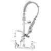 T&S Brass And Bronze Works T&S MPZ-8WLN-08-CR EasyInstall Wall Mounted 22 1/8" High Mini Pre-Rinse Faucet With Adjustable 8" Centers, 24" Hose, 8" Add-On Faucet, And 6" Wall Bracket