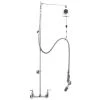 T&S Brass And Bronze Works T&S B-0129-VB Wall Mounted 53" High Pre-Rinse Faucet With Adjustable 8" Centers, Angled Low Flow Spray Valve, Balancer, 68" Hose, Vacuum Breaker, And 6" Wall Bracket