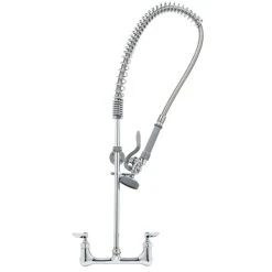 T&S Brass And Bronze Works T&S B-0133-CCB EasyInstall Wall Mounted 35 1/2" High Pre-Rinse Faucet With Adjustable 8" Centers, 44" Hose, And 6" Wall Bracket