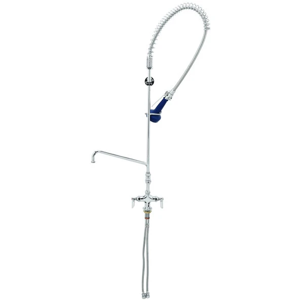 T&S Brass And Bronze Works T&S B-0113-A08-B08 EasyInstall Deck Mounted 46 1/4" High Pre-Rinse Faucet With Flex Inlets, Ergonomic Spray Valve, 44" Hose, 8" Add-On Faucet, And 6" Wall Bracket 3 T&S Brass And Bronze Works T&S B-0113-A08-B08 EasyInstall Deck Mounted 46 1/4" High Pre-Rinse Faucet With Flex Inlets, Ergonomic Spray Valve, 44" Hose, 8" Add-On Faucet, And 6" Wall Bracket