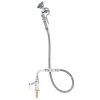 T&S Brass And Bronze Works T&S B-0205-60H-VB Deck Mounted Pre-Rinse Faucet With Single Inlet, Angled Spray Valve, 60" Hose, 90 Degree Swivel Adapter, Vacuum Breaker, And Wall Hook
