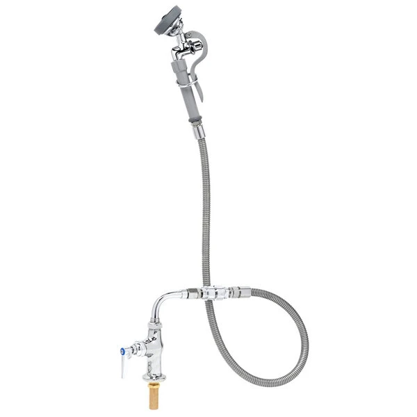 T&S Brass And Bronze Works T&S B-0205-60H-VB Deck Mounted Pre-Rinse Faucet With Single Inlet, Angled Spray Valve, 60" Hose, 90 Degree Swivel Adapter, Vacuum Breaker, And Wall Hook 3 T&S Brass And Bronze Works T&S B-0205-60H-VB Deck Mounted Pre-Rinse Faucet With Single Inlet, Angled Spray Valve, 60" Hose, 90 Degree Swivel Adapter, Vacuum Breaker, And Wall Hook