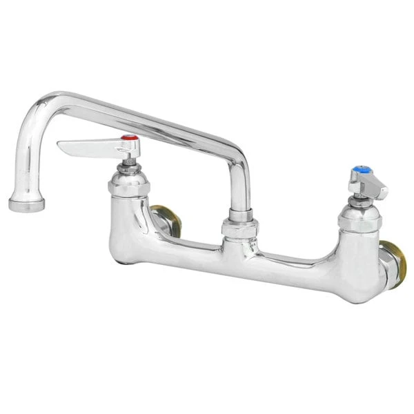 T&S Brass And Bronze Works T&S B-0232-CC-CR Wall Mounted Double Pantry Faucet With 8" Centers, 6" Swing Nozzle, Cerama Cartridges, And CC Connections 3 T&S Brass And Bronze Works T&S B-0232-CC-CR Wall Mounted Double Pantry Faucet With 8" Centers, 6" Swing Nozzle, Cerama Cartridges, And CC Connections