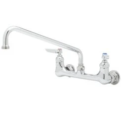 T&S Brass And Bronze Works T&S B-2429-CR Wall Mount Faucet With 8" Centers, 10" Swing Nozzle, And Cerama Cartridges