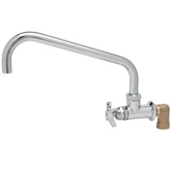 T&S Brass And Bronze Works T&S BF-0299-14 Big Flo Polished Chrome Single Hole Wall Mount Faucet With 90 Degree Installation Kit, 14" Swing Nozzle, And 4 Arm Handle