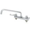 T&S Brass And Bronze Works Equip By T&S 5F-8CWX10 Deck Mounted Workboard Faucet With 10 1/8" Swing Spout, 8" Centers, 5.03 GPM Laminar Flow Device, Cerama Cartridges, And Wrist Handles