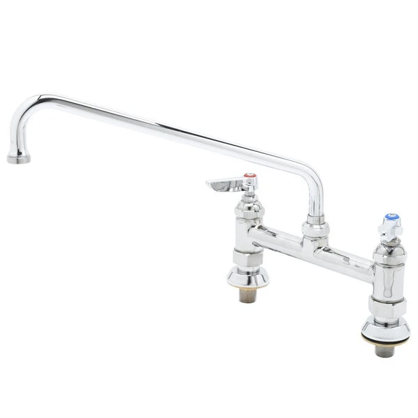 T&S Brass And Bronze Works T&S B-0220-EE Deck Mounted Faucet With 18" Swing Nozzle, 8" Adjustable Centers, 18.39 GPM Stream Regulator Outlet, Eterna Cartridges, And Lever Handles 3 T&S Brass And Bronze Works T&S B-0220-EE Deck Mounted Faucet With 18" Swing Nozzle, 8" Adjustable Centers, 18.39 GPM Stream Regulator Outlet, Eterna Cartridges, And Lever Handles
