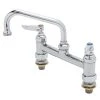 T&S Brass And Bronze Works T&S B-0222-CC Deck Mounted Faucet With 6" Swing Nozzle, 8" Centers, 18.39 GPM Stream Regulator Outlet, Eterna Cartridges, And Lever Handles -T&S Brass Shop 353922
