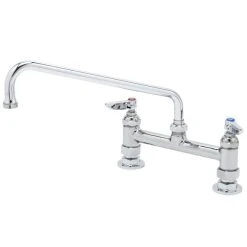 T&S Brass And Bronze Works T&S B-2280-CR Deck Mount Mixing Faucet With 8" Adjustable Centers, 12" Swing Nozzle, And Cerama Cartridges