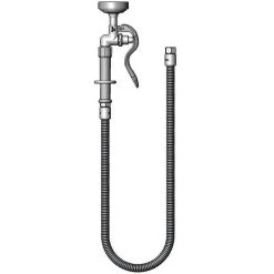 T&S Brass And Bronze Works T&S B-0044-H3 Hose Assembly With 44" Stainless Steel Flex Hose, B-0107 Spray Valve, And Adapters