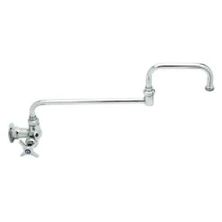 T&S Brass And Bronze Works T&S B-0260-CR-177F Wall Mount Single Temperature Faucet With Single Supply, 18" Double Joint Nozzle, And Cerama Cartridges