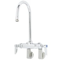 T&S Brass And Bronze Works T&S B-0340 Wall Mounted Pantry Faucet With 4" Adjustable Centers, 5 1/2" Rigid Gooseneck, And Eterna Cartridges