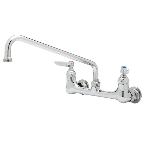 T&S Brass And Bronze Works T&S B-0230-02 Wall Mounted Faucet With 18" Swing Spout, 2.2 GPM Aerator, 8" Adjustable Centers, And Lever Handles 3 T&S Brass And Bronze Works T&S B-0230-02 Wall Mounted Faucet With 18" Swing Spout, 2.2 GPM Aerator, 8" Adjustable Centers, And Lever Handles