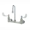 T&S Brass And Bronze Works T&S B-0230-132XA-CR Wall Mounted Pantry Faucet With 8" Adjustable Centers, 2 7/8" Swivel Gooseneck, Cerama Cartridges, And 4" Wrist Action Handles -T&S Brass Shop 417790