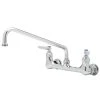 T&S Brass And Bronze Works T&S B-0231-A22-CVH Wall Mounted Pantry Faucet With 8" Adjustable Centers, 12" Swing Nozzle, Eterna Cartridges, And Check Valves -T&S Brass Shop 417792