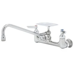 T&S Brass And Bronze Works T&S B-0233-02 Wall Mounted Pantry Faucet With 8" Adjustable Centers, 8" Swing Nozzle, Eterna Cartridges, And Soap Dish
