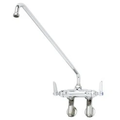 T&S Brass And Bronze Works T&S B-0240 Wall Mounted Pantry Faucet With Adjustable Centers, 18" Swing Nozzle, Eterna Cartridges, And Built-In Stops