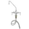 T&S Brass And Bronze Works T&S B-0201 Deck Mounted Single Hole Pantry Faucet With Flex Inlets, 12" Swing Nozzle, And Eterna Cartridges