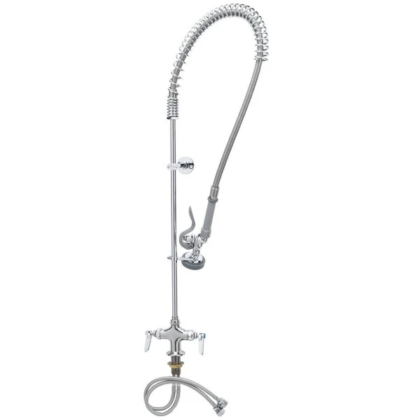T&S Brass And Bronze Works T&S B-0113-BT Easy Install Deck Mounted 45" High Pre-Rinse Faucet With BSPT Female Flex Inlets, 44" Hose, And Wall Bracket 3 T&S Brass And Bronze Works T&S B-0113-BT Easy Install Deck Mounted 45" High Pre-Rinse Faucet With BSPT Female Flex Inlets, 44" Hose, And Wall Bracket