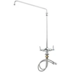 T&S Brass And Bronze Works T&S B-0272 Deck Mounted Single Hole Pantry Faucet With Flex Inlets, 6" Swing Nozzle, Eterna Cartridges, And 18" Riser