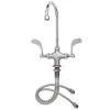 T&S Brass And Bronze Works T&S B-0316 Wall Mounted Faucet With 5 11/16" Swivel Gooseneck Spout, 20.10 GPM Stream Regulator, 3" Adjustable Vertical Centers, And 4-Arm Handles -T&S Brass Shop 457853