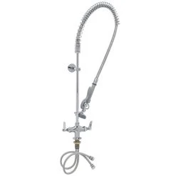 T&S Brass And Bronze Works T&S B-2244 Deck Mounted 39" High Pre-Rinse Faucet With Flex Inlets And 44" Hose