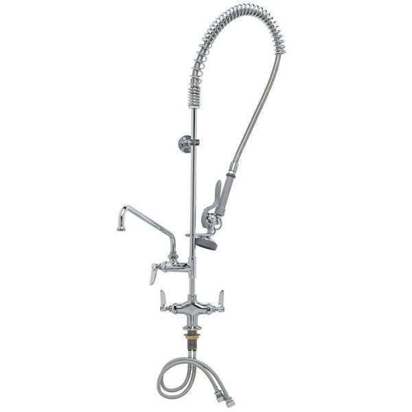 T&S Brass And Bronze Works T&S B-2338-CR Deck Mounted 38 1/2" High Pre-Rinse Faucet With Flex Inlets, 44" Hose, 12" Add-On Faucet, And Wall Bracket 3 T&S Brass And Bronze Works T&S B-2338-CR Deck Mounted 38 1/2" High Pre-Rinse Faucet With Flex Inlets, 44" Hose, 12" Add-On Faucet, And Wall Bracket