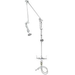 T&S Brass And Bronze Works T&S B-0114-01 Deck Mounted 42" High Pre-Rinse Faucet With Flex Inlets And Roto-Flex Support
