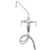 T&S Brass And Bronze Works T&S B-0201-CR Deck Mounted Single Hole Pantry Faucet With Flex Inlets, 12" Swing Nozzle, And Cerama Cartridges
