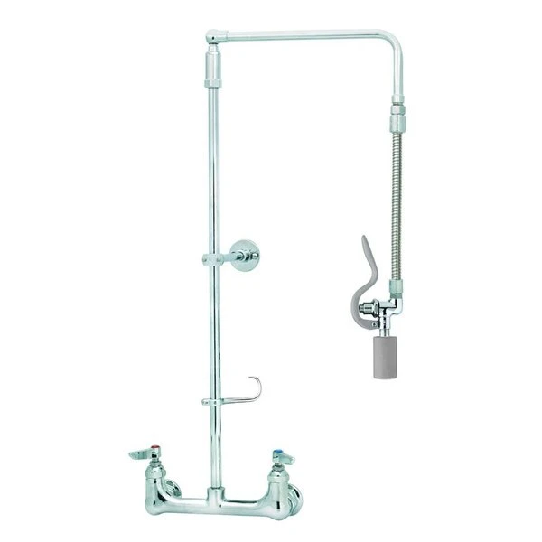 T&S Brass And Bronze Works T&S B-0131-CR-BC Wall Mounted 29 1/2" High Pre-Rinse Faucet With Adjustable 8" Centers, Low Flow Spray Valve, Swivel Arm, 20" Hose, And 6" Wall Bracket 3 T&S Brass And Bronze Works T&S B-0131-CR-BC Wall Mounted 29 1/2" High Pre-Rinse Faucet With Adjustable 8" Centers, Low Flow Spray Valve, Swivel Arm, 20" Hose, And 6" Wall Bracket