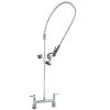 T&S Brass And Bronze Works T&S B-0123-B EasyInstall Deck Mounted 42" High Pre-Rinse Faucet With Adjustable 8" Centers, 44" Hose, And 6" Wall Bracket -T&S Brass Shop 525008