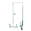 T&S Brass And Bronze Works T&S B-0131-BC-425 Wall Mounted 29 1/2" High Pre-Rinse Faucet With Adjustable 8" Centers, Low Flow Spray Valve, Swivel Arm, 20" Hose, 6" Wall Bracket, And Installation Kit