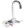 Advance Tabco K-59 Wall Mount Faucet With Blade Handles, 4" Centers, And 3 1/2" Gooseneck Spout -T&S Brass Shop 543256