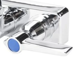 Advance Tabco K-59 Wall Mount Faucet With Blade Handles, 4" Centers, And 3 1/2" Gooseneck Spout -T&S Brass Shop 543261