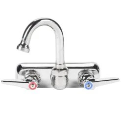 T&S Brass And Bronze Works T&S B-1146-01 Wall Mount Workboard Faucet With 4" Centers, 2 15/16" Gooseneck Spout, Escutcheon, Stream Regulator, And Tailpieces -T&S Brass Shop 543962