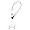 T&S Brass And Bronze Works T&S B-0123-08 EasyInstall Deck Mounted 45" High Pre-Rinse Faucet With Adjustable 8" Centers, Ergonomic Spray Valve, And 44" Hose