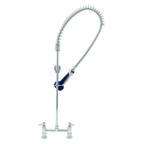 T&S Brass And Bronze Works T&S B-0123-08 EasyInstall Deck Mounted 45" High Pre-Rinse Faucet With Adjustable 8" Centers, Ergonomic Spray Valve, And 44" Hose 3 T&S Brass And Bronze Works T&S B-0123-08 EasyInstall Deck Mounted 45" High Pre-Rinse Faucet With Adjustable 8" Centers, Ergonomic Spray Valve, And 44" Hose