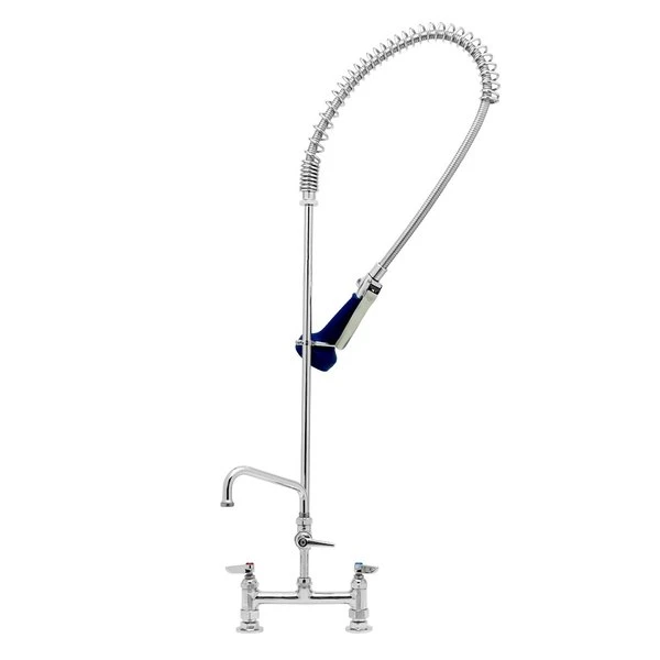 T&S Brass And Bronze Works T&S B-0123-A10-08C EasyInstall Deck Mounted 46" High Pre-Rinse Faucet With Adjustable 8" Centers, Ergonomic Low Flow Spray Valve, 44" Hose, And 10" Add-On Faucet 3 T&S Brass And Bronze Works T&S B-0123-A10-08C EasyInstall Deck Mounted 46" High Pre-Rinse Faucet With Adjustable 8" Centers, Ergonomic Low Flow Spray Valve, 44" Hose, And 10" Add-On Faucet